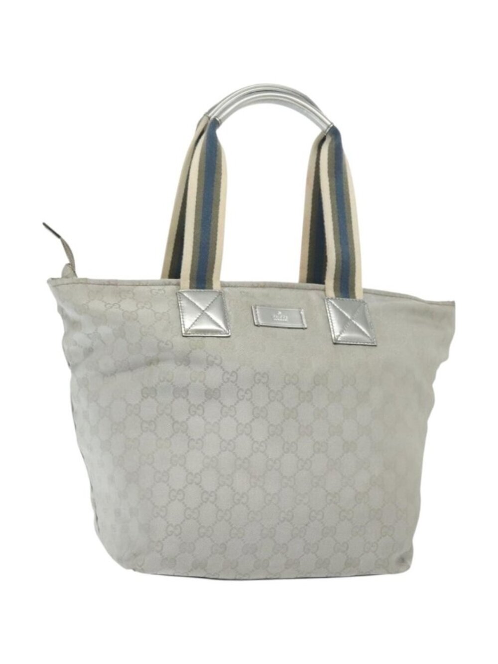 GUCCI GG Canvas Tote Bag Silver 131231